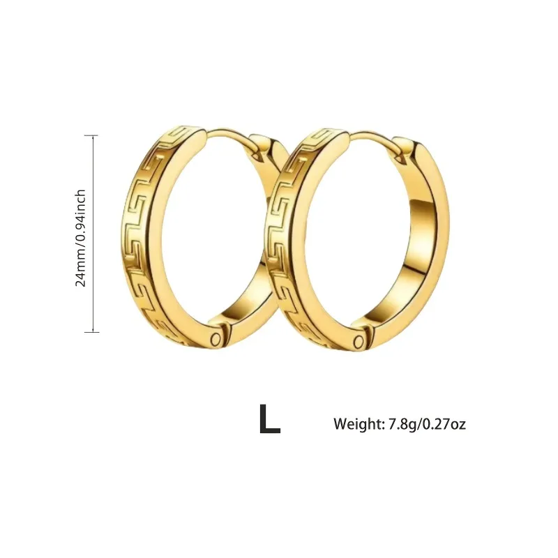 Light Luxury 18K Gold Plated EarringsHypoallergenic 316LStud Earrings14mm Delicate EarringsAnti-Wear and Anti-FadeUnisex Jewelry view 6