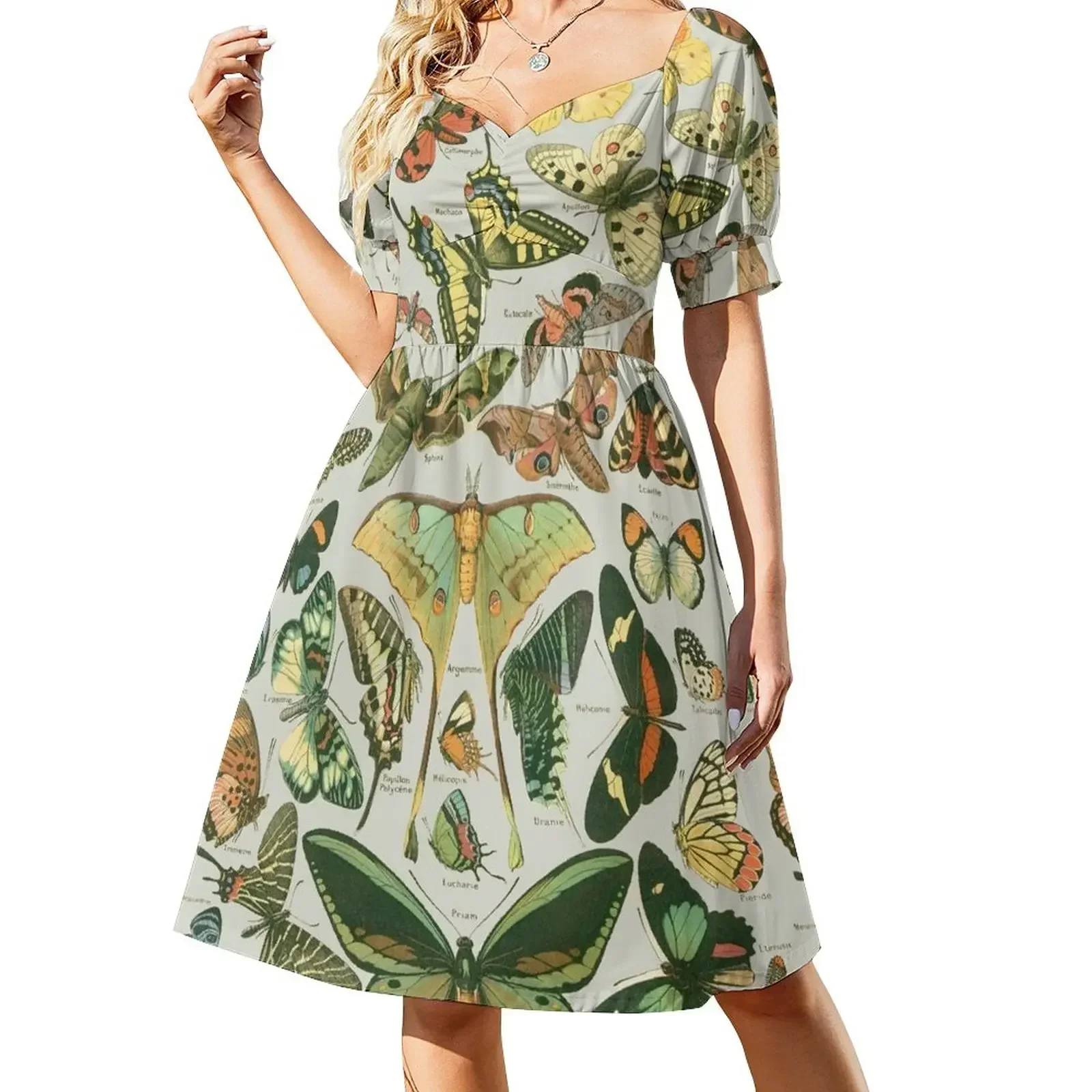 

Butterfly Pattern Short-Sleeved Dress wedding dresses for woman Women's long dress dresses for womens Dress