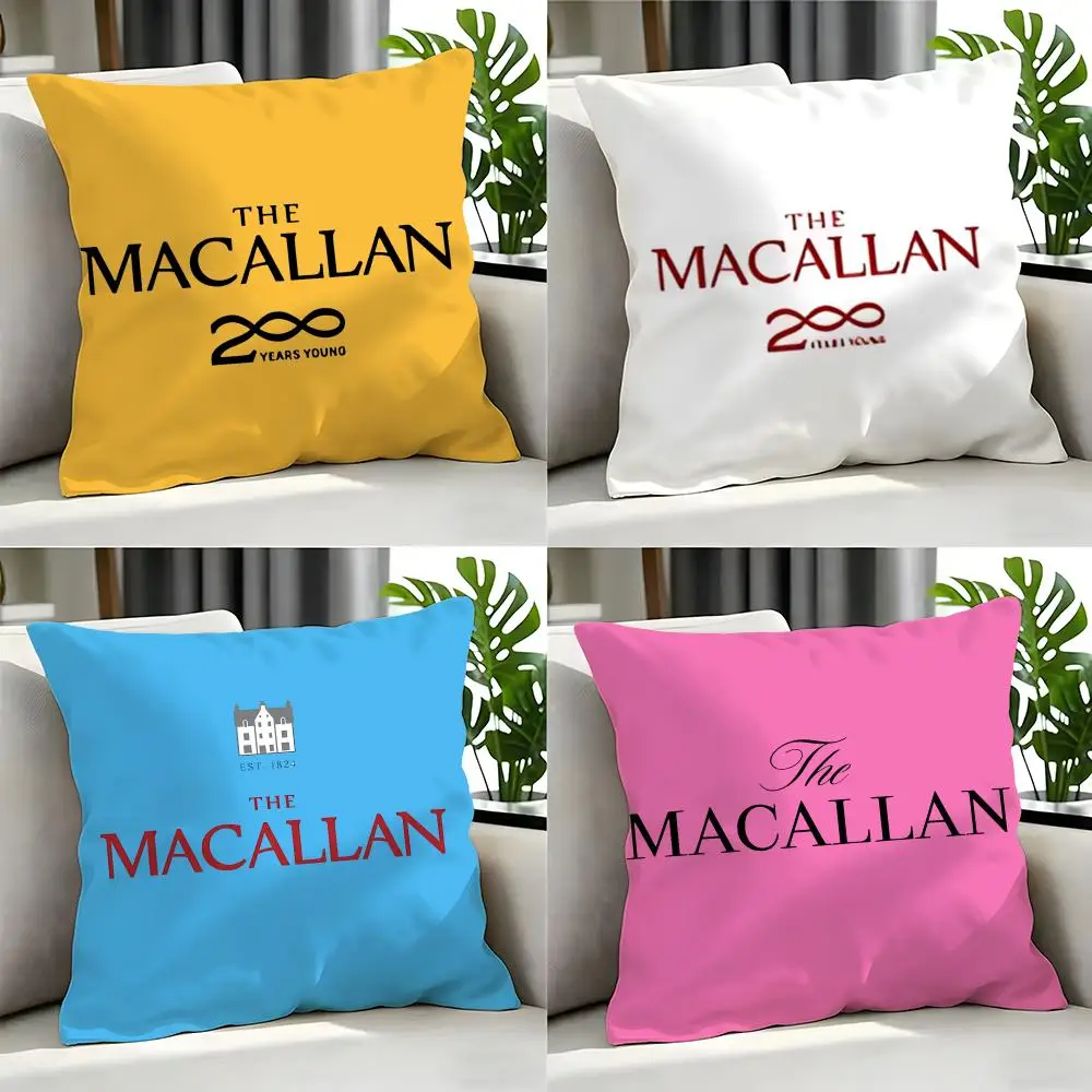 Funda de cojín con diseño de alcohol Macallan, juego de 4 fundas de cojín de 50x50, 45x45, 40x40, funda de almohada decorativa para sofá, decoración del hogar