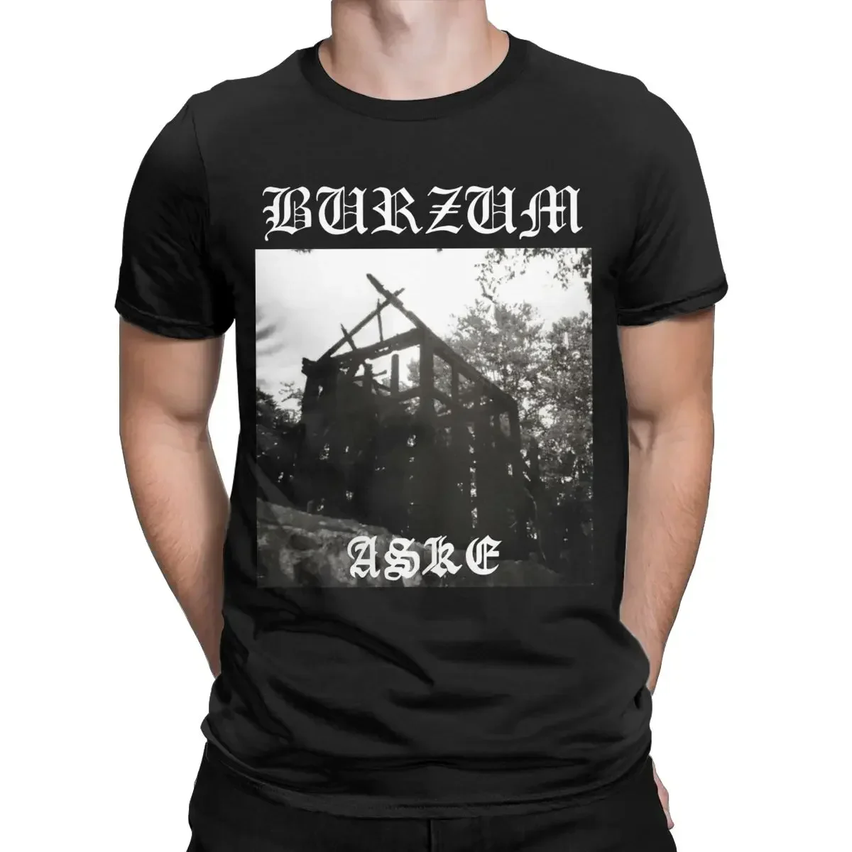 Burzum Aske T Shirts Men's Pure Cotton Vintage T-Shirts O Neck Tee Shirt Short Sleeve Tops Summer