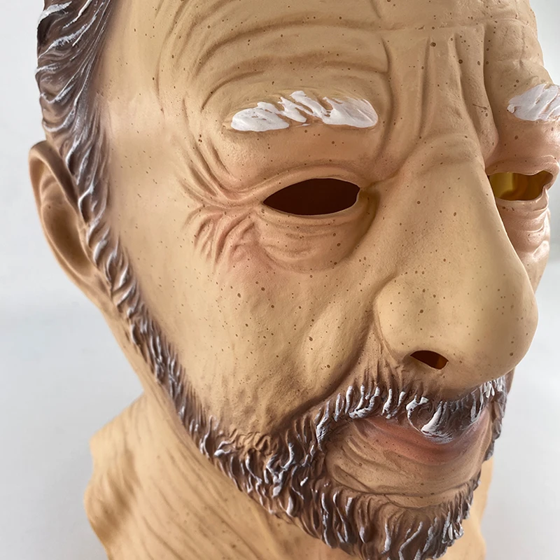 Old Man Latex Headgear Halloween Party Thriller April Fool's Day Cosplay Props Realistic Wrinkled Old Man Funny Face Mask