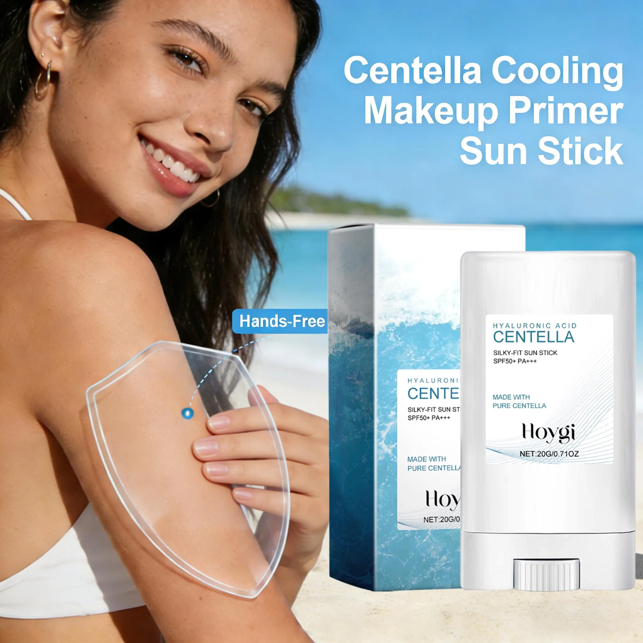 SFP50+ Makeup Primer Sunscren Hyaluronic Acid Centella Silky Fit Non Sticky Sunscren Stick Cooling Hydrating Skin Care Korean