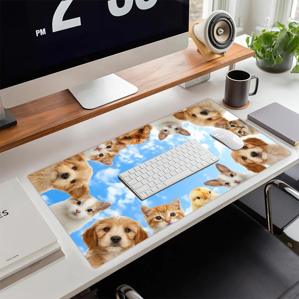 

Wide Desk Mouse Pad Wide Desk Mat Soft Cloth Surface Non Slip Rubber Base for PC Laptop Keyboard Office Desk Setup Office Desk P