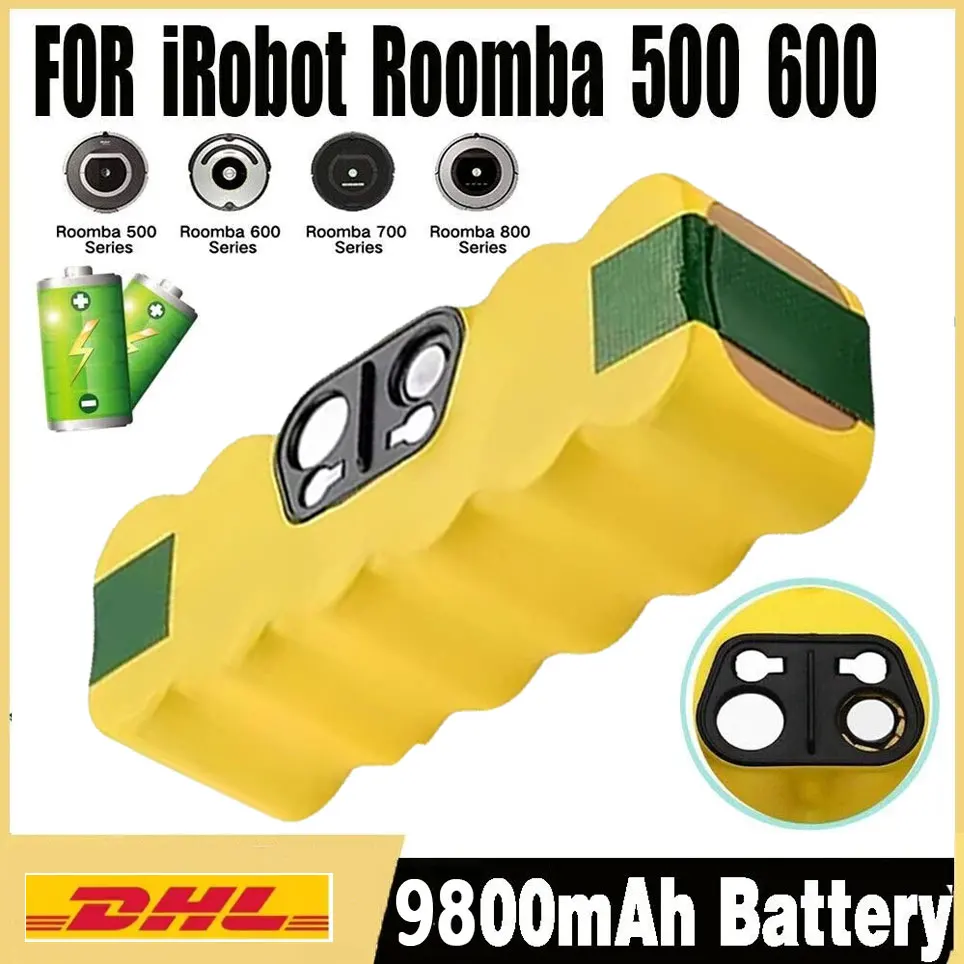 Batería de Repuesto 14.4V 9800mAh para Aspiradora iRobot Roomba 500 550 560 600 650 698 780 976 980