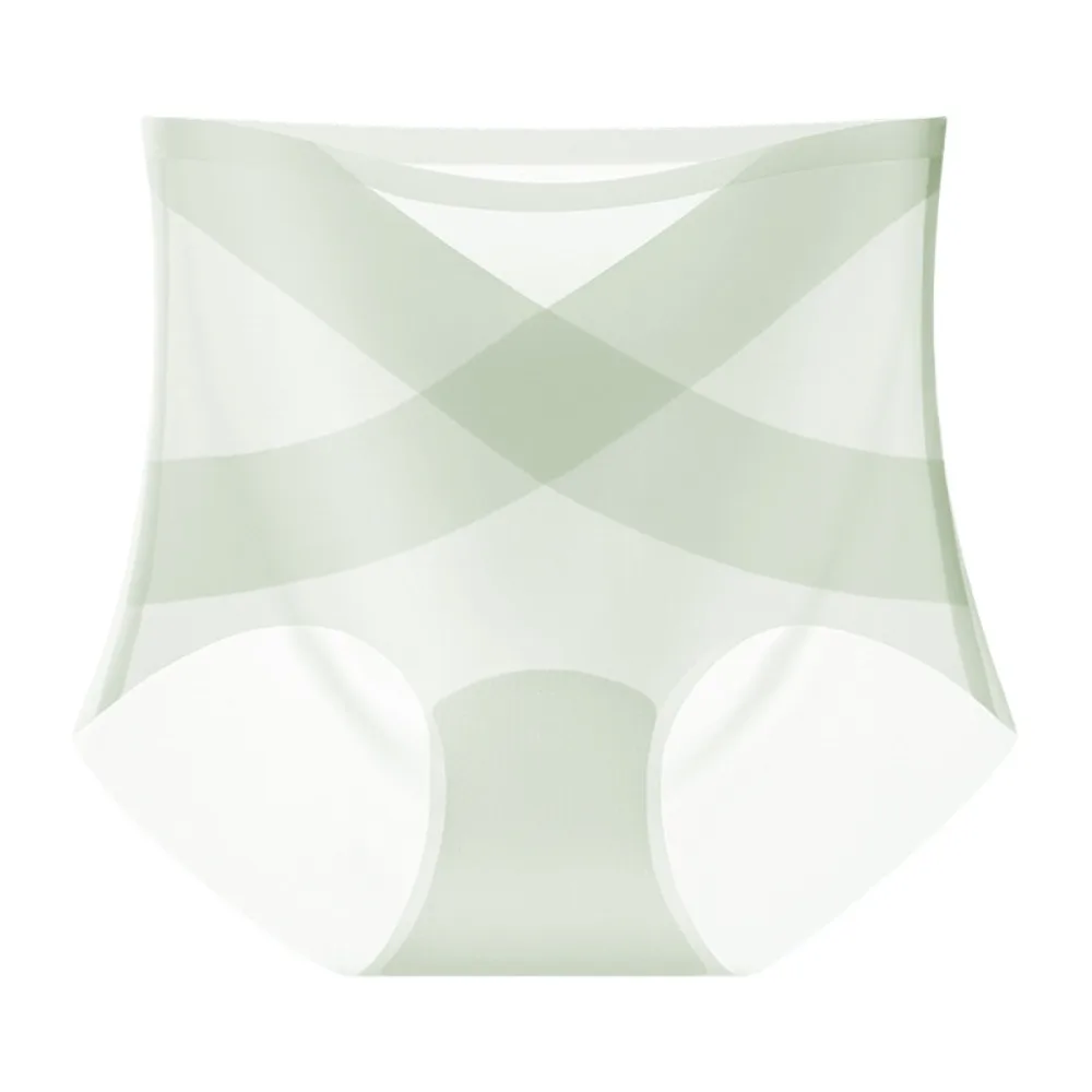 

High Waist Briefs Thin Ice Silk Panties Shapewear Postpartum Body Shaper Waist Trainer Seamless