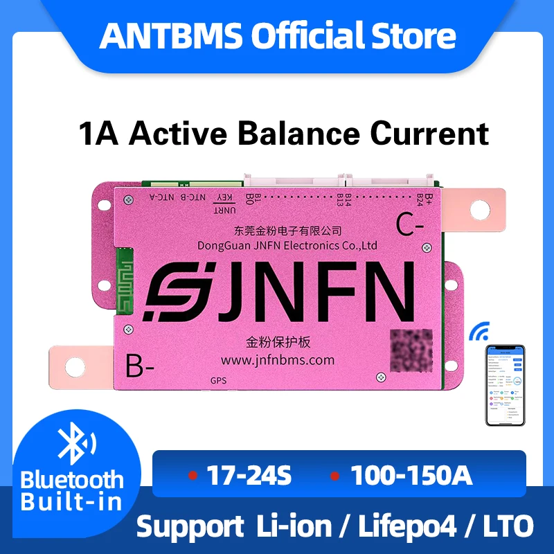 

ANT BMS 1A Active Balance Lithium Battery Protection Board 17S-24S 20S 22S 60V 72V Li-ion Lifepo4 Smart Bluetooth 100A 120A 150A