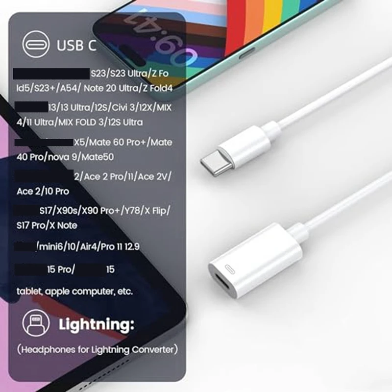 For USB C to for Apple Adapter -Male USB-C to Female for Apple Interface Charge Adapter PD Charge Converter,for IPhone