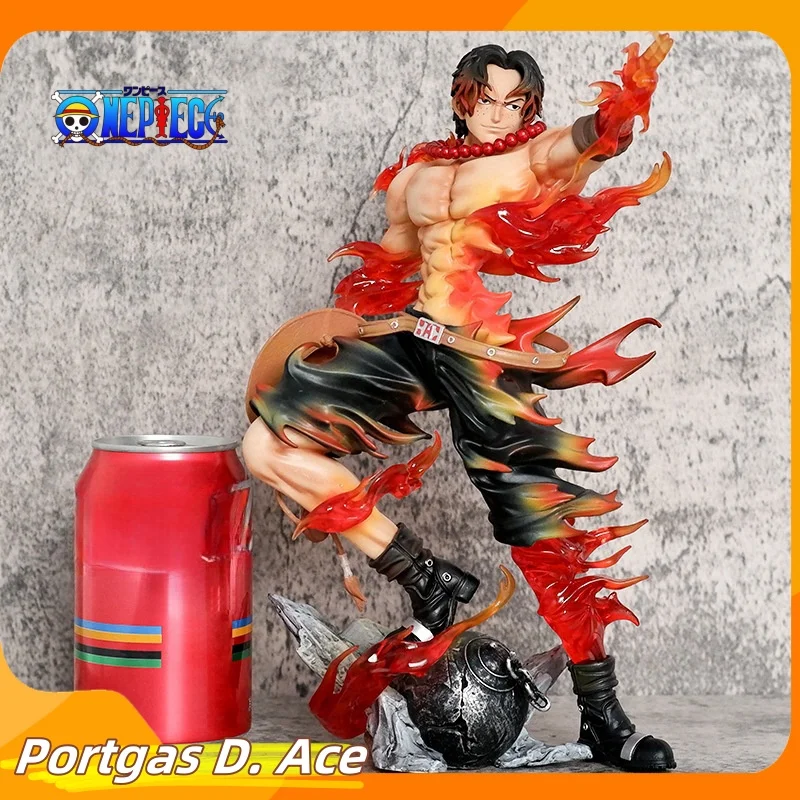 26cm Pirate King Flame Flower Aisi GK Animation Peripheral anime Model Handmade Statue Desktop Decoration Toy Gift Action Figure