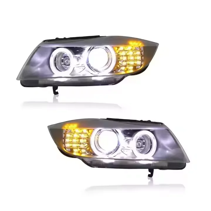 SJC For BMW 3 Series E90 Car Accessories 2005-2012 LED Headlights Upgrade Led Angel Eyes Plug And Play DRL With 320i 330i view 6