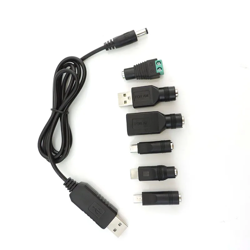 USB 5V to DC 5V 9V 12V Micro USB Mini 5pin Type C Power Boost Line 5.5x2.1mm Plug Step UP Module Converter Adapter Cable