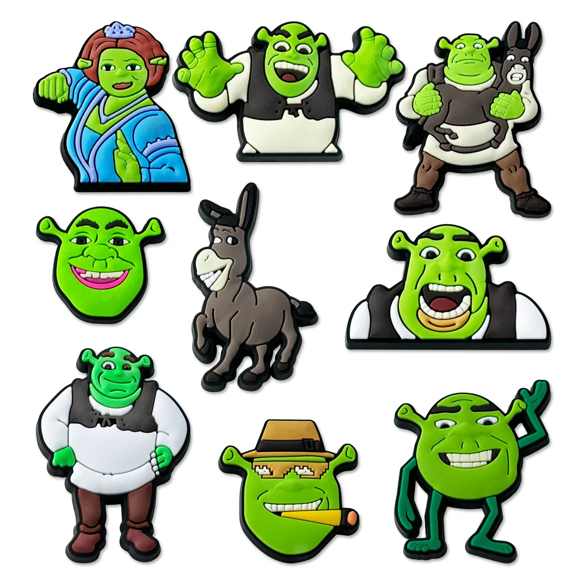 1-9PCS Hot Toys Ugly monster Shoes Charm Decorations new model various style PVC Decoration Detachable Waterproof For Party Gift