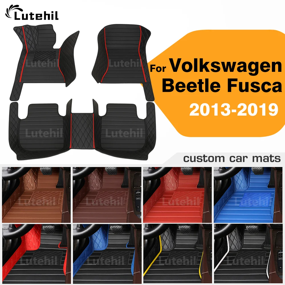 

Car Floor Mats For Volkswagen VW Beetle Fusca 2013-2019 18 17 16 15 Auto Foot Pads All Weather Carpet Cover Floor Liners Full