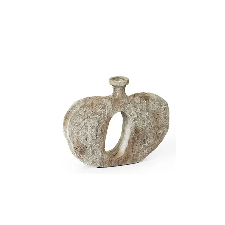 Modern minimalist art old imitation stone pattern pot-shaped ornament model room B & B living room study creative soft decoratio