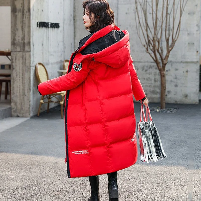 Doudoune en Duvet de Canard Blanc pour Femme, Manteau d'Hiver, Parka Fine et Épaisse, Longueur aux Genoux, Vêtements d'Extérieur, Nouvelle Collection 2023