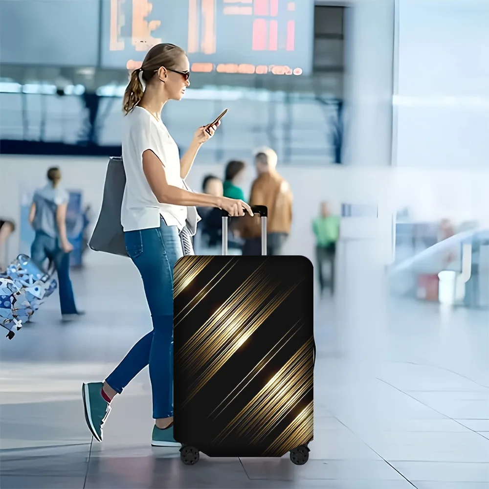 1PC Abstract Glitter Print Luggage Cover for luggage sizes 18-32 inches; stylish, resilient travel accessory to protect your lug