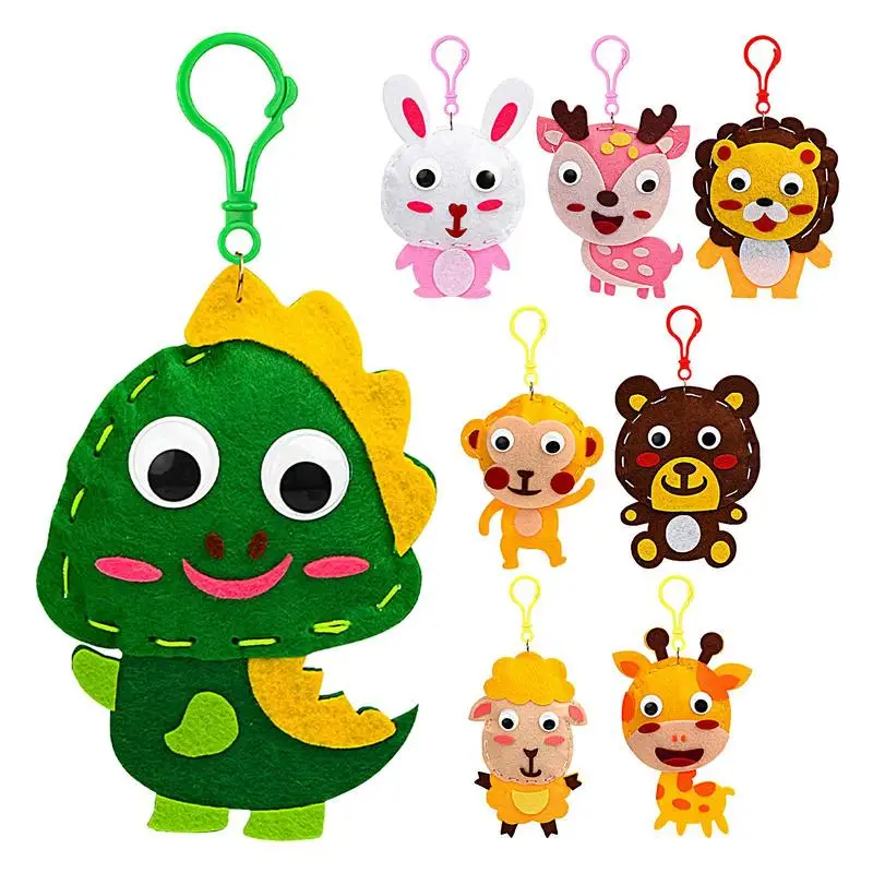 DIYs Doll Sewing Kit Children Doll Sewing Toys Easy Art Kits DIYBag Pendant Crafting Animal Doll Bag Charm Beginner Crafting Kit