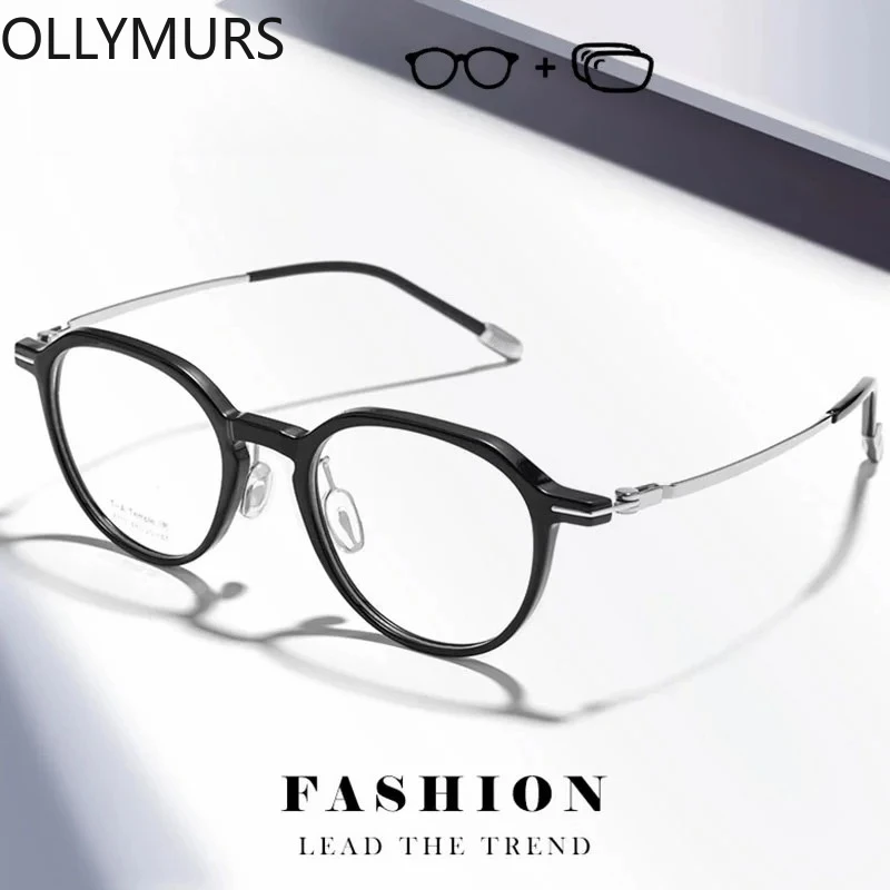 

OLLYMURS женские круглые оптические очки по рецепту в стиле ретро TR90 оправа титановый храм рецепт очки близорукость дальнозоркость прогрессивные