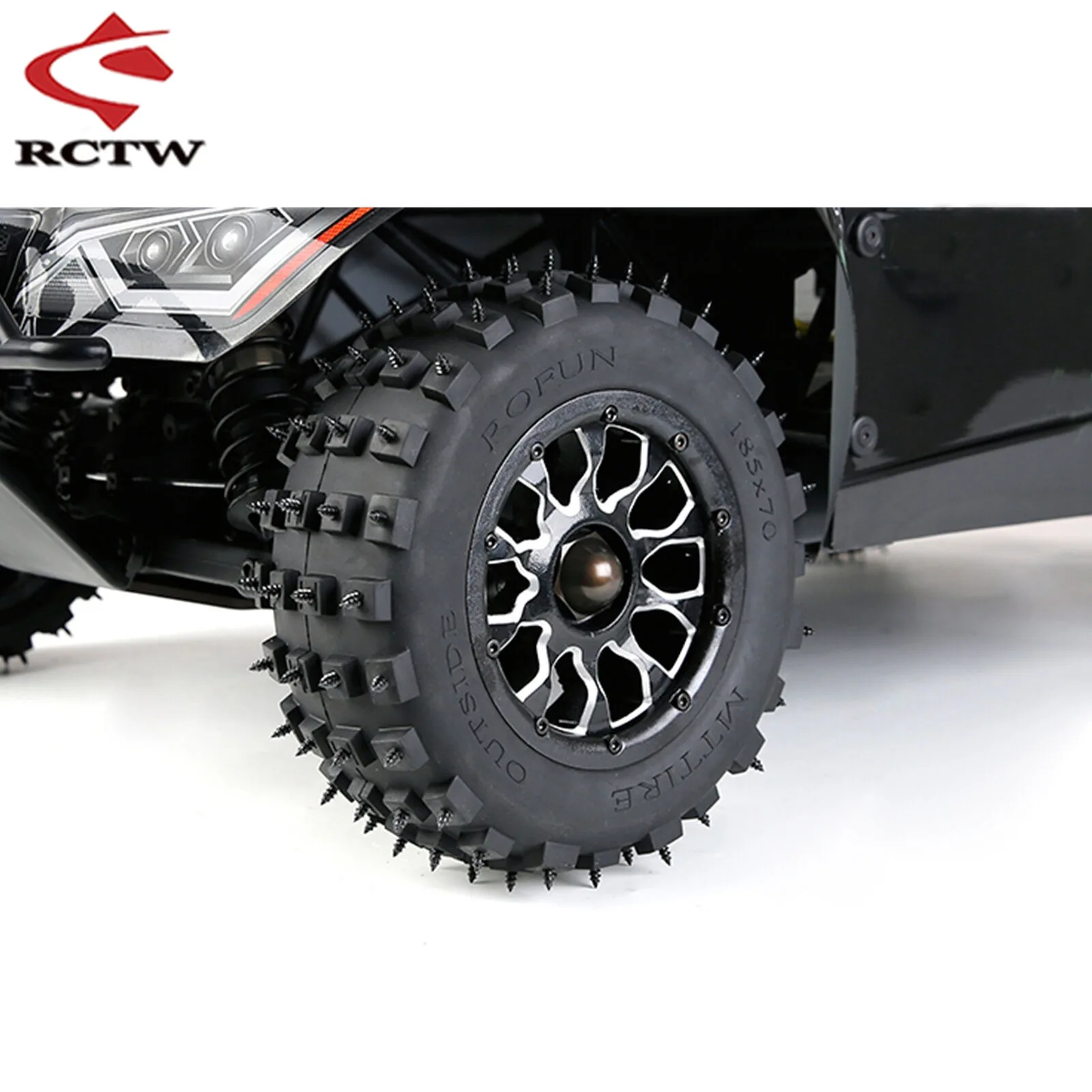 Front Rear Knobby Metal Wheel Nail Tire 4pc Size:185x70 for 1/5 Losi 5ive-t Rovan Lt Kingmotor X2 Fid Dtt Ql Truck Parts