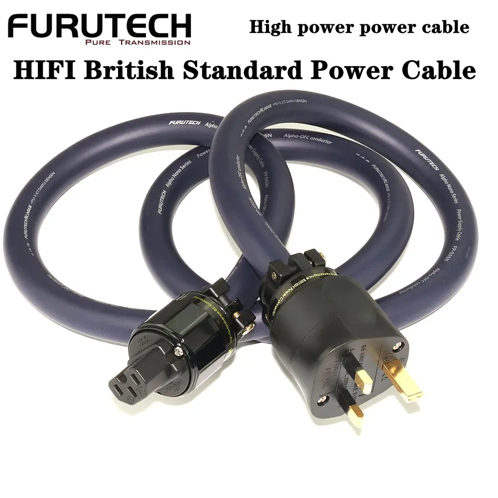 Furutech FP-S55N Nano Gold and Silver 5.6 Square High Power Power Line HiFi MK British Standard Power Upgrade Line