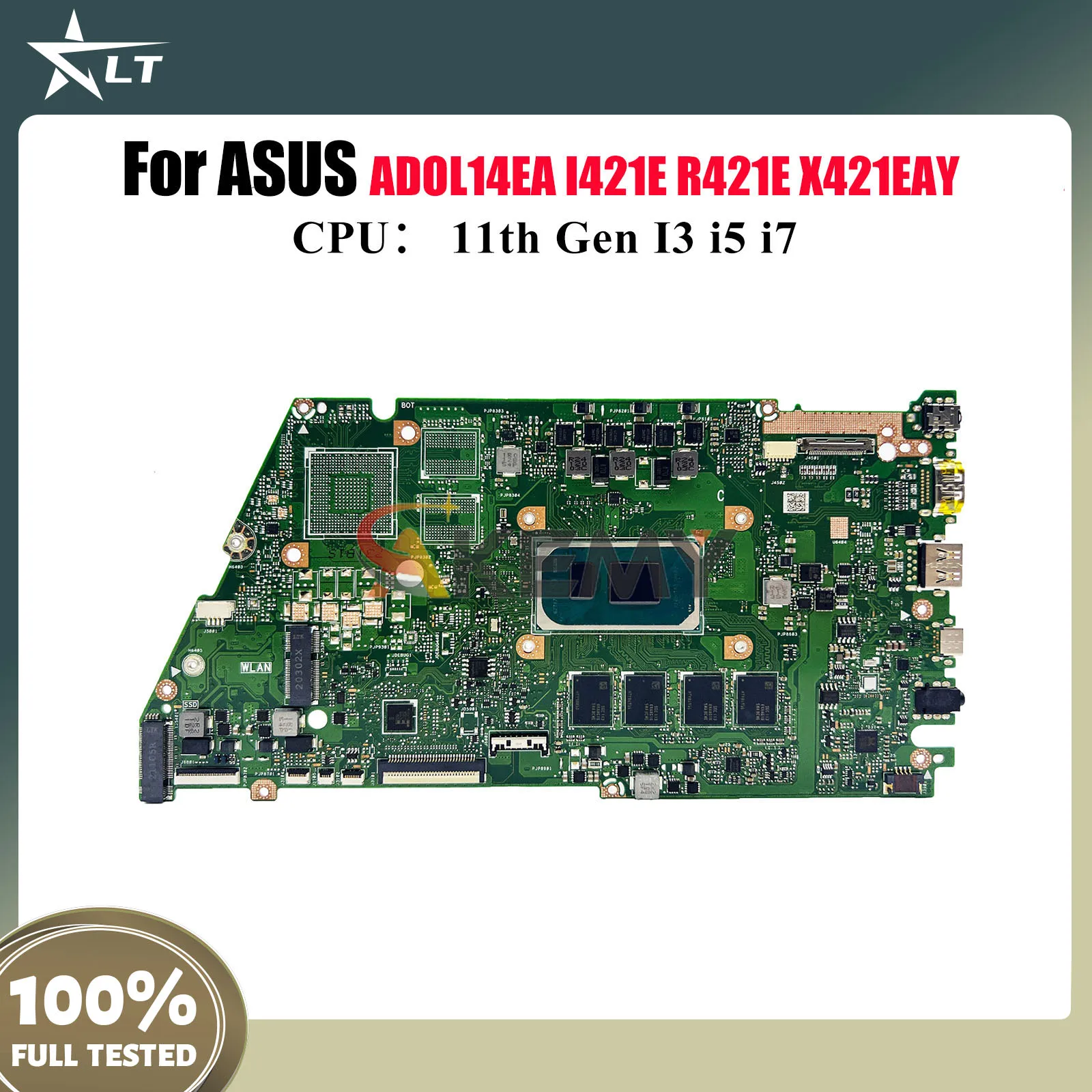 

X421EA Laptop Motherboard For ASUS VivoBook K433E I421E S433E ADOL14EA R421E X421E X421EAY Mainboard With 11th Gen I3 i5 i7 CPU