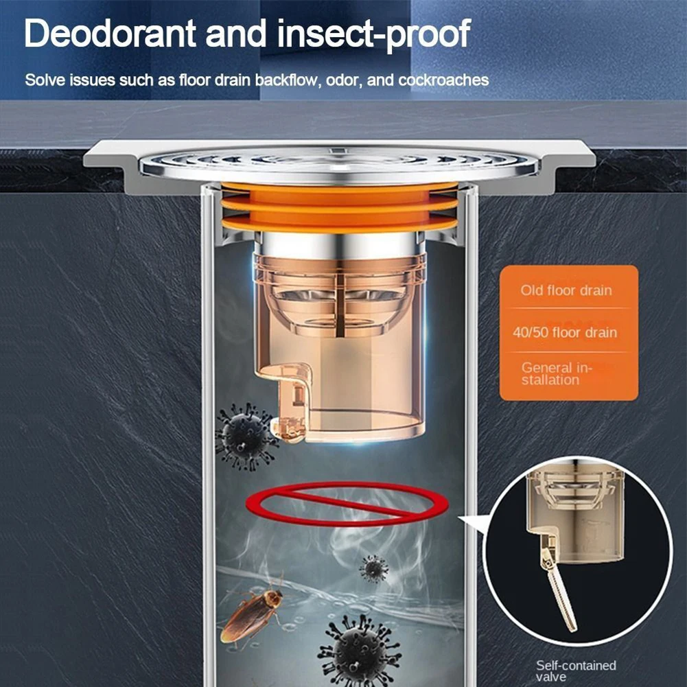 Universal Floor Drain Self-Closing Anti-blocking Filter Anti-Odor Bathroom Toilet Shower Hair Catcher Kitchen Drain No Smell 95