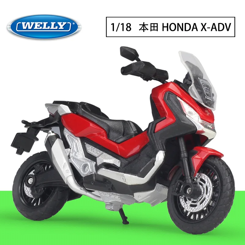 

WELLY 1:18 Honda X-ADV simulation alloy motorcycle heavy-duty locomotive model with base Alloy Motorcycle Model Collection Gifts