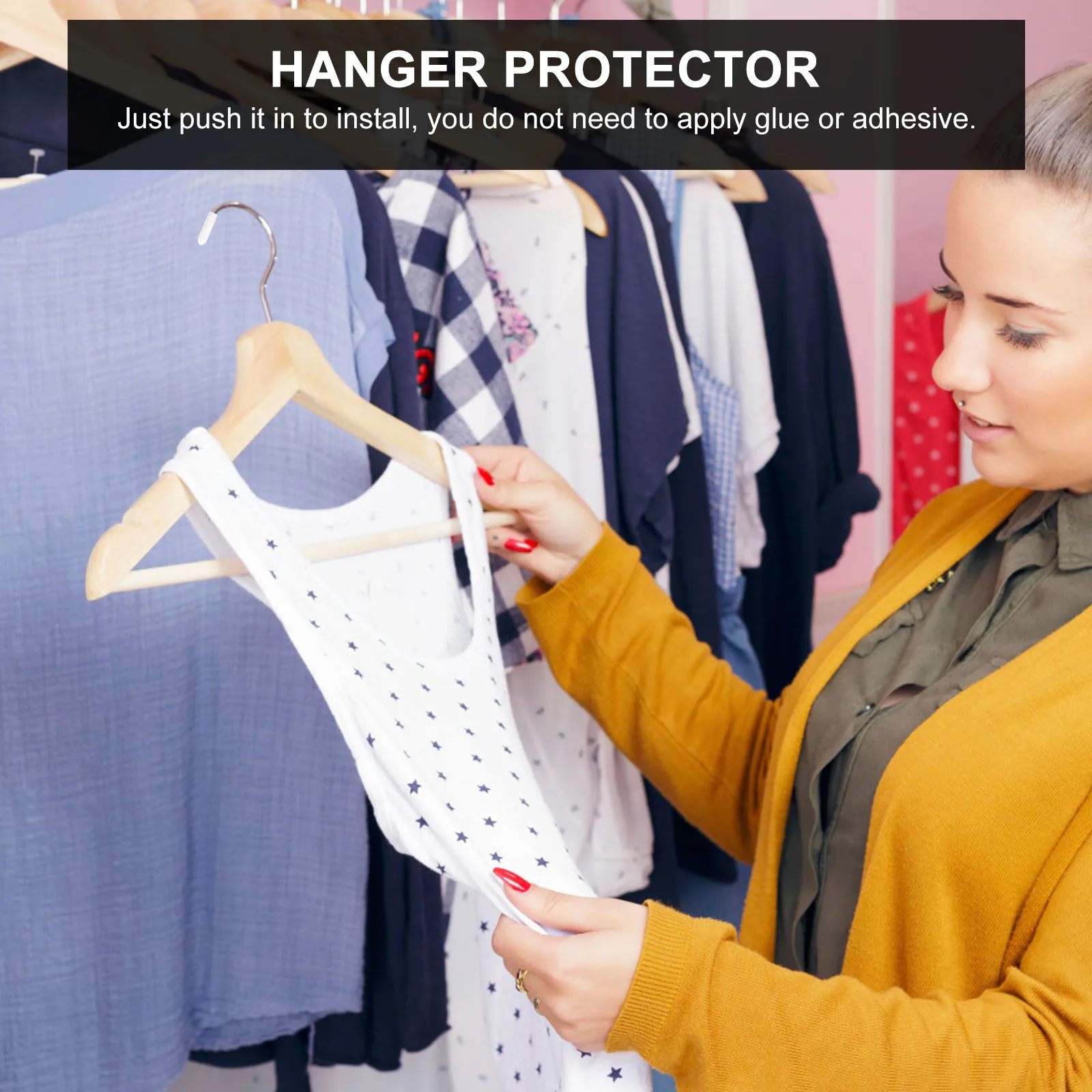 

300Pcs Hanger End Caps Iron Wire End Protector Exquisite Design Easy to Use Hanging Hook Tip Covers Hanger Protector