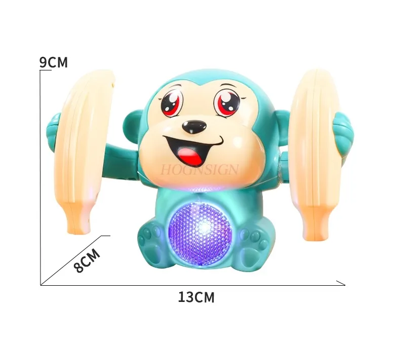 Rolling Monkey Electric Voice Controlled Luminescent Toy Little Monkey Baby Practicing Head Up Crawling