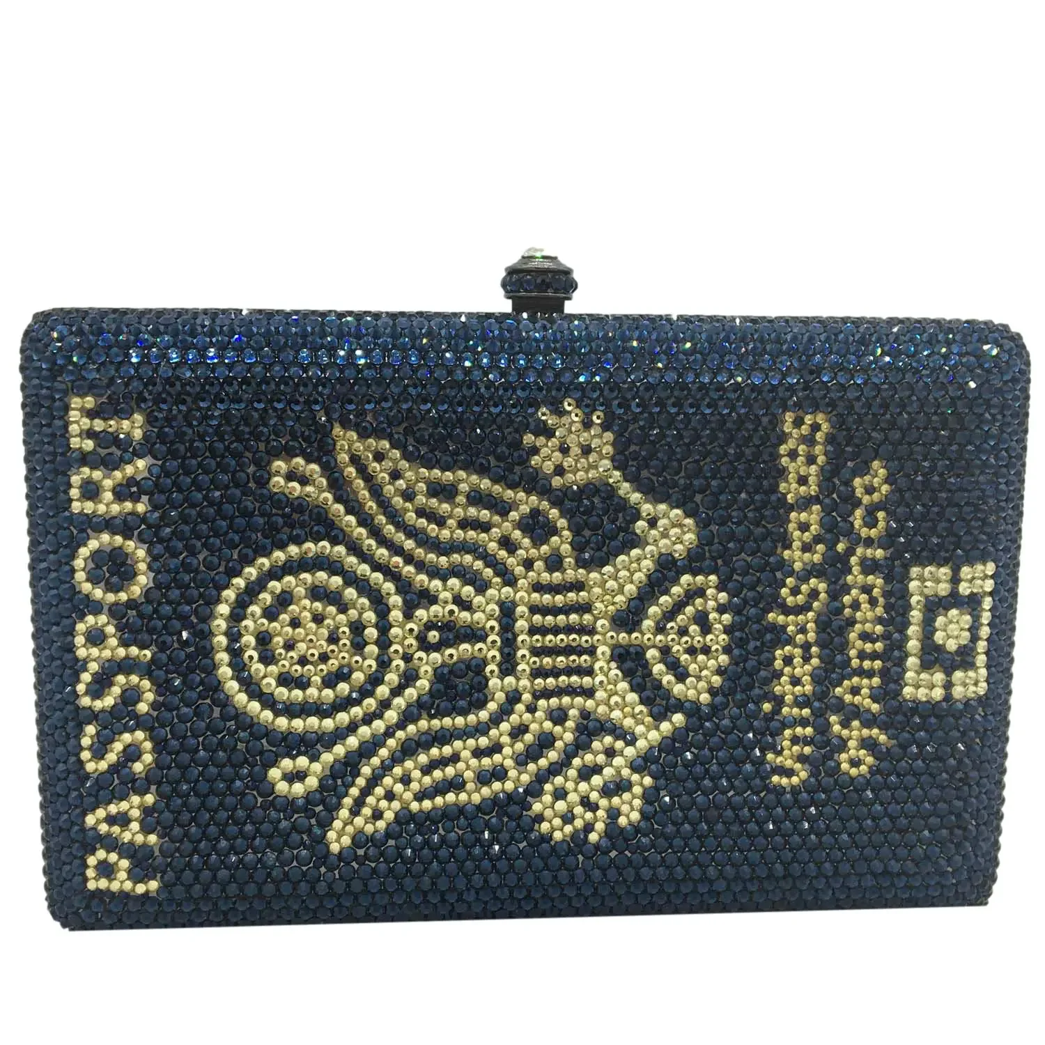 

Boutique De FGG Novelty America Passport Hardcase Clutch Women Crystal Evening Handbags and Purses Party Dinner Rhinestone Bags