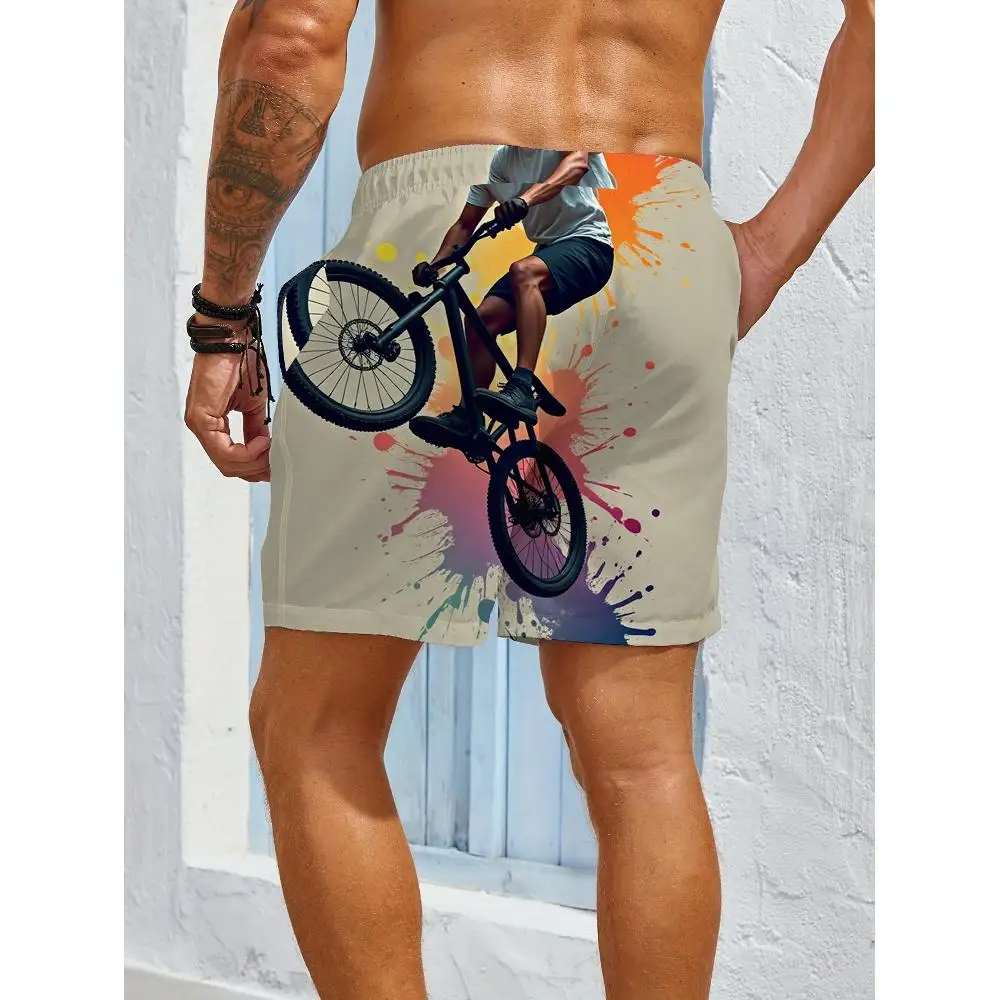 1pcs Men's Short swim trunks2026 Summer 3D Printed Short sleeve Breathable Quick drying Polyester Men's clothes running