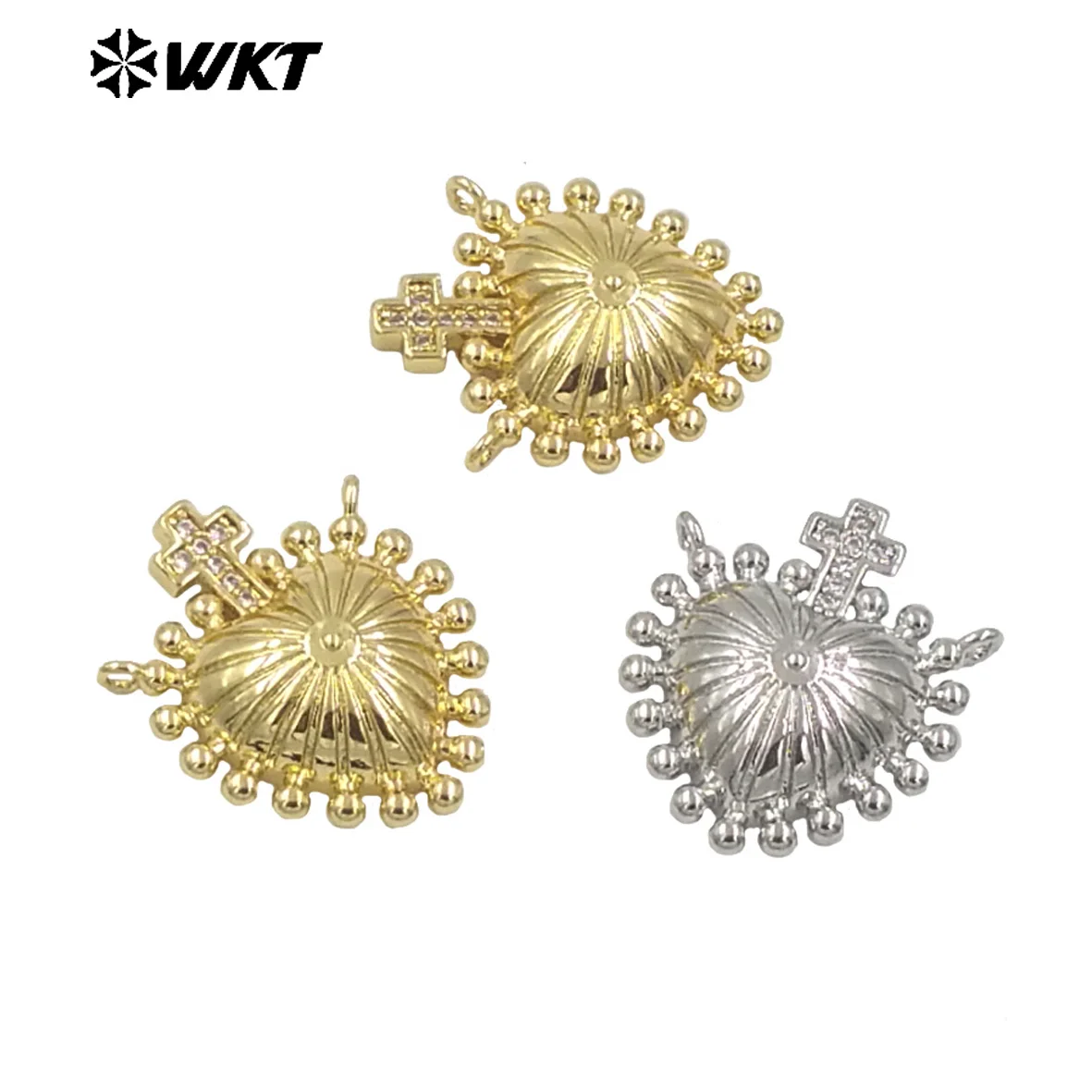 WT-MP293 Amazing New Popular Sant Heart Gold Plated Brass Religious Jewelry Pendants For Necklace