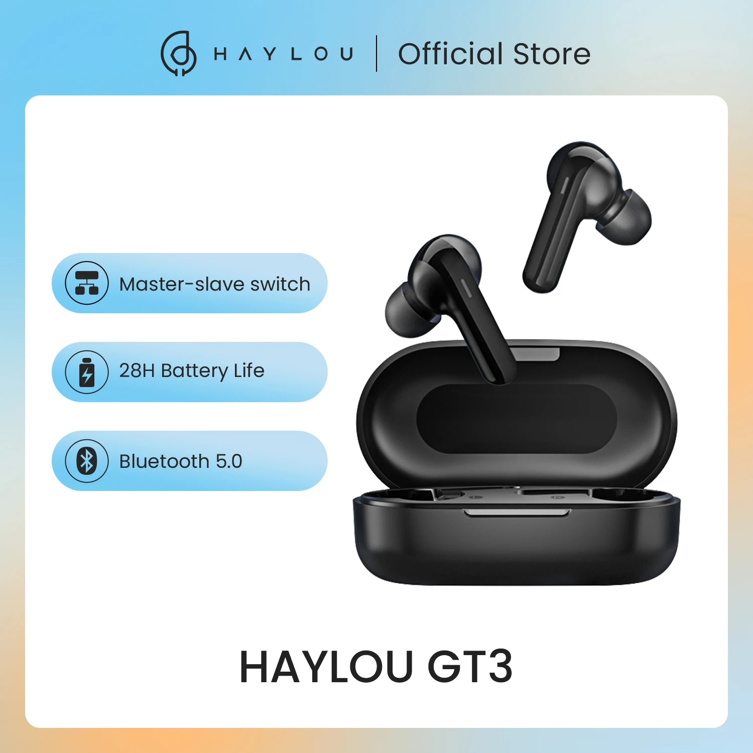 HAYLOU GT3 Bluetooth 5.0 Earphones DSP Noise Reduction  28hours Music Time Smart Touch Control Wireless Game Headphones