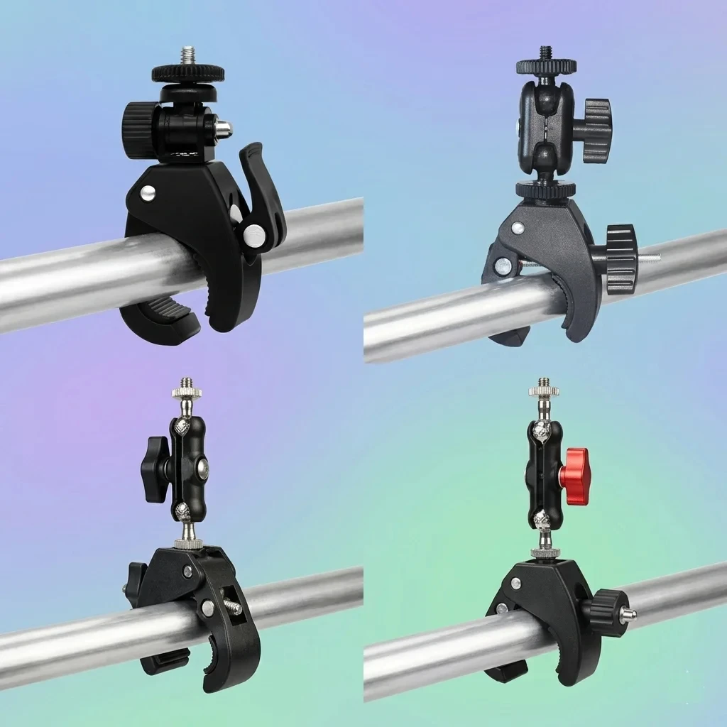 Action Camera Motorcycle Handlebar Clamp Mount GoPro Bike Holder Bracket for Insta360 X5 X4  DJI Action Cam Shooting Accessories