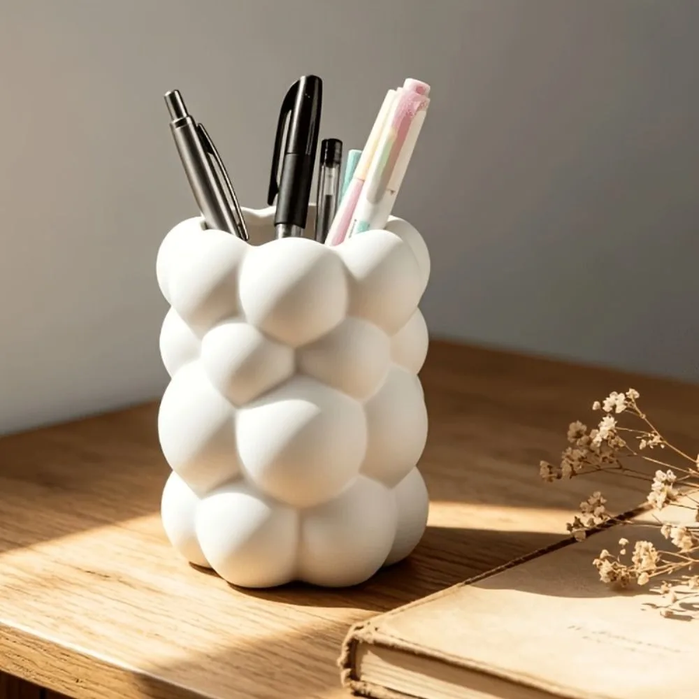New 3D Printed Cloud Pen Holder Cloud Shaped Nordic Style Cloud Shaped Vase Multifunctional Makeup Brush Holder Vanity Table