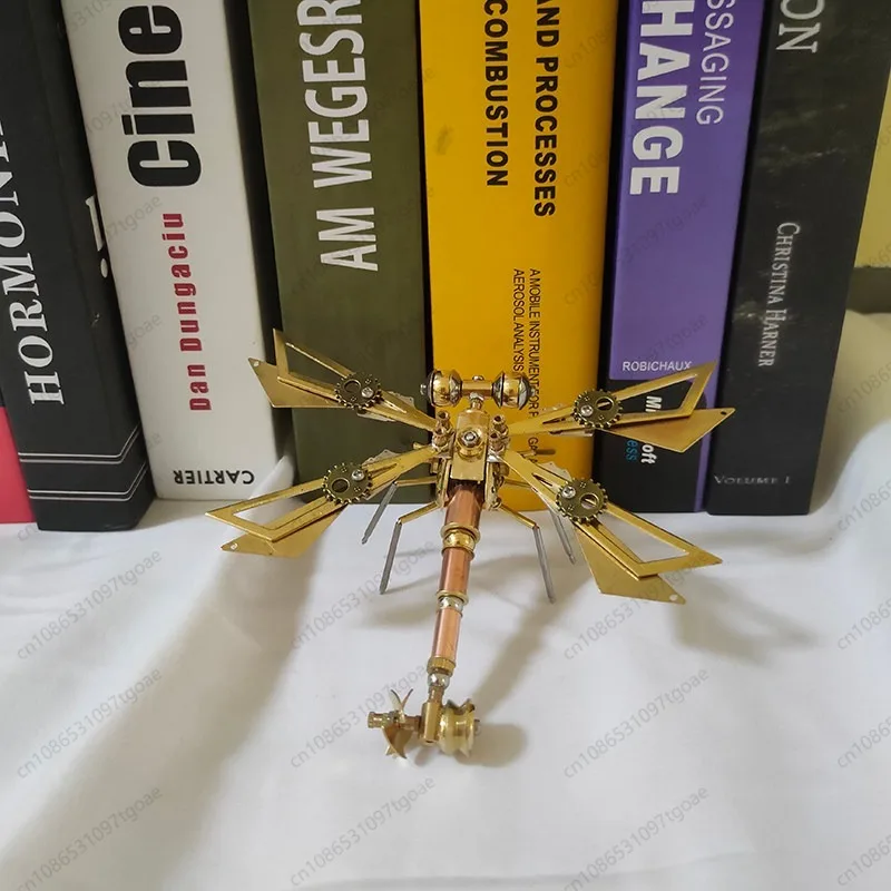 Steampunk Mechanical Insect Dragonfly Model Metal Handmade Craft Creative Ornament