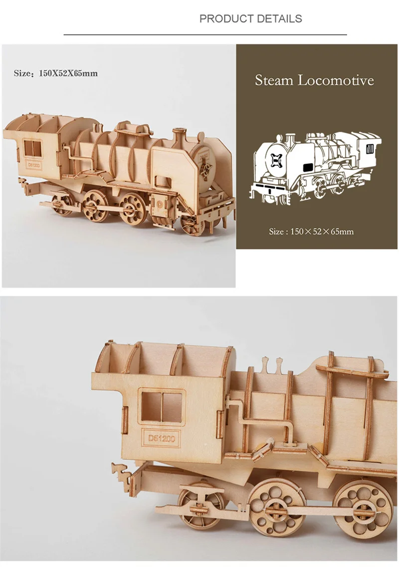 1pc 3D DIY Holz Puzzle Modell Handgemachte Mechanische Spielzeug Gebäude Spiel Montieren Schiff Modell 3D Modell Ornament Weihnachten Geschenk – Detail 5