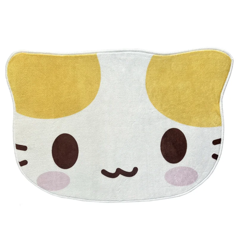 Masyumaro Fluffy Fuwa Nyanko Cat Carpet Special-shaped Cute Bedroom Mats Cartoon Kawaii Rug Room Decoration 90cm