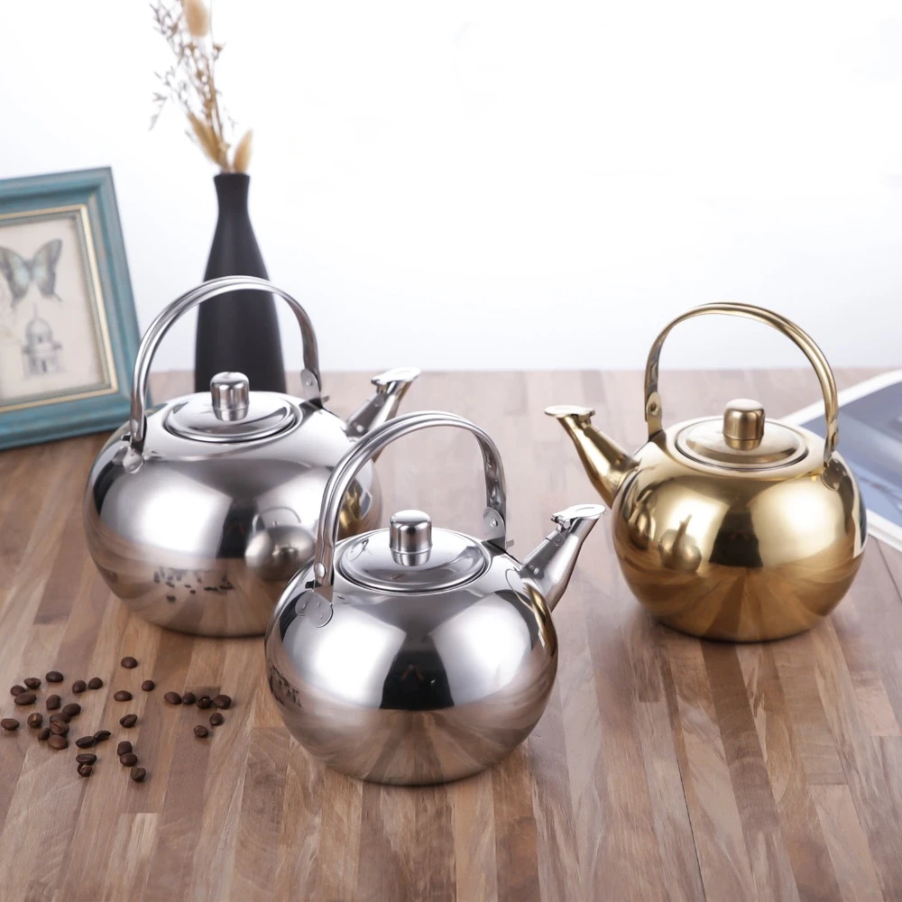 Stainless Steel Water Kettles with Infuser Filter Large Capacity Coffee Kettle Cookware Tea Coffee Tools Oolong Tea Jug