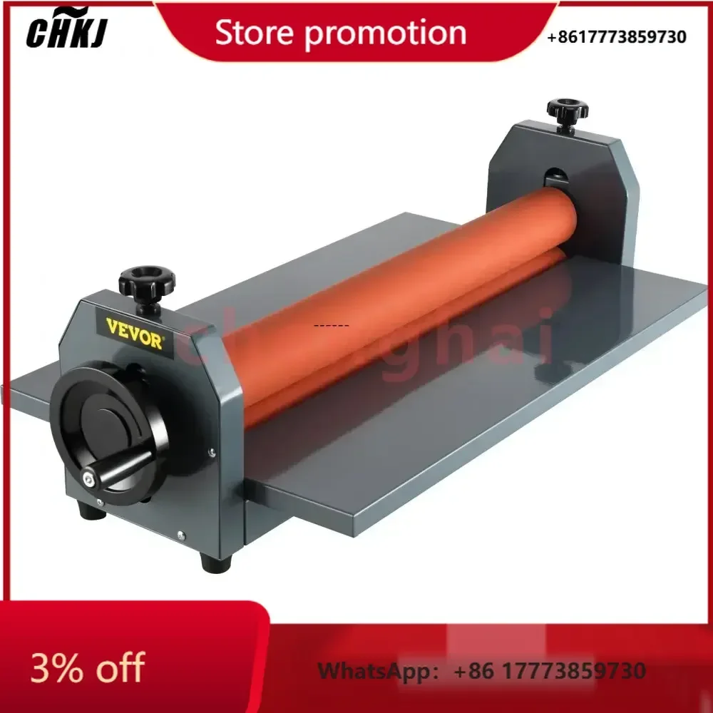 51 Inch Cold Laminator Machine 10mm Manual Vinyl Photo Film Cold Laminator Hand Crank Pressure Cold Roll Laminator