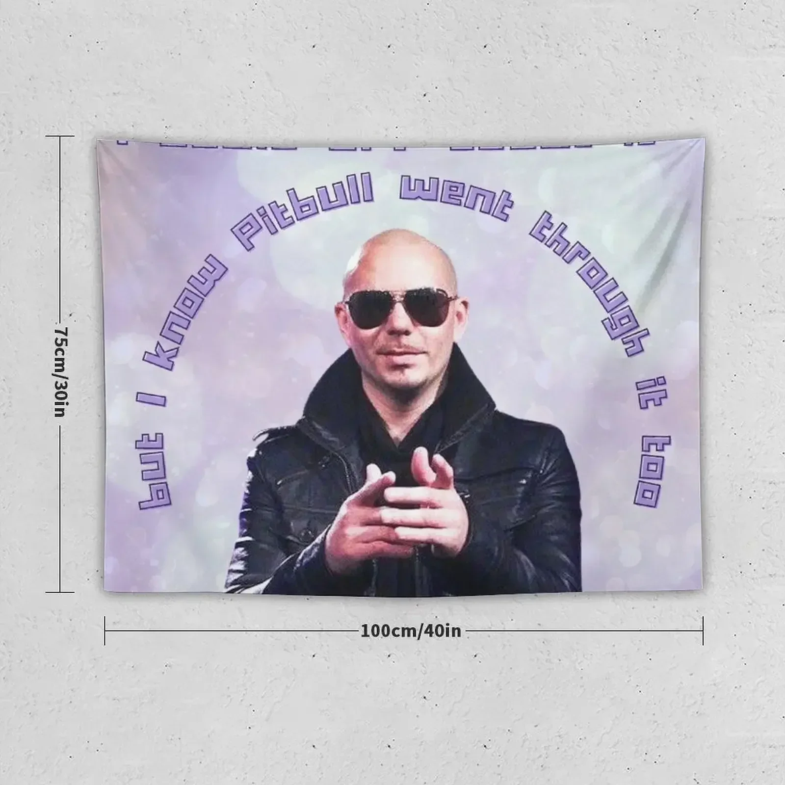 Pitbull Has Been Through It Too Mr.Worldwide Design Tapestry Wallpaper Room Decorations Aesthetics Tapestry