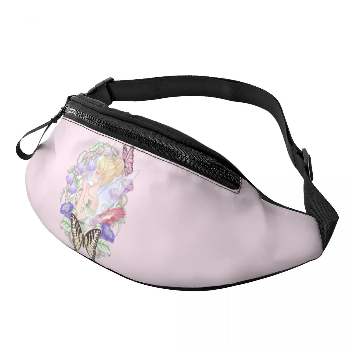 Custom Tinker Bell Fanny Pack Women Men Cool Crossbody Waist Bag for Traveling Phone Money Pouch