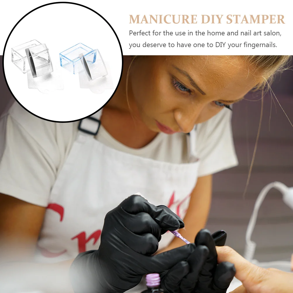 

2 шт., инструменты для переноса дизайна ногтей, стильный внешний вид, прочный пластиковый маникюрный аксессуар, штамп для ногтей, маникюр, штамп «сделай сам»