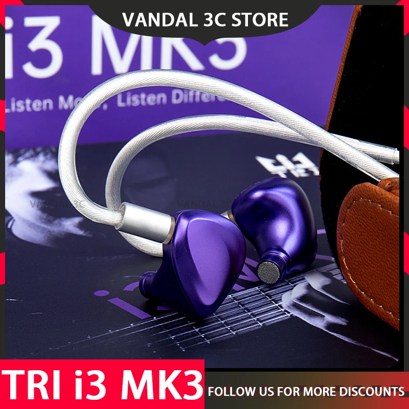 TRI i3 MK3 Earbuds Surround Ear Wired Headphones Dynamic Unit HIFI Music In-Ear Earphones CNC Office Gaming Earphone Custom Gift