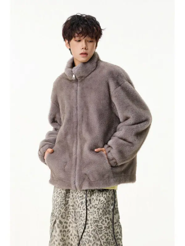 

TANGZ STUDIO Eco-Friendly Faux Fur Jaet ex Trendy Inteated Leather And Fur Coat Couple Tops Warm Thiened Long...