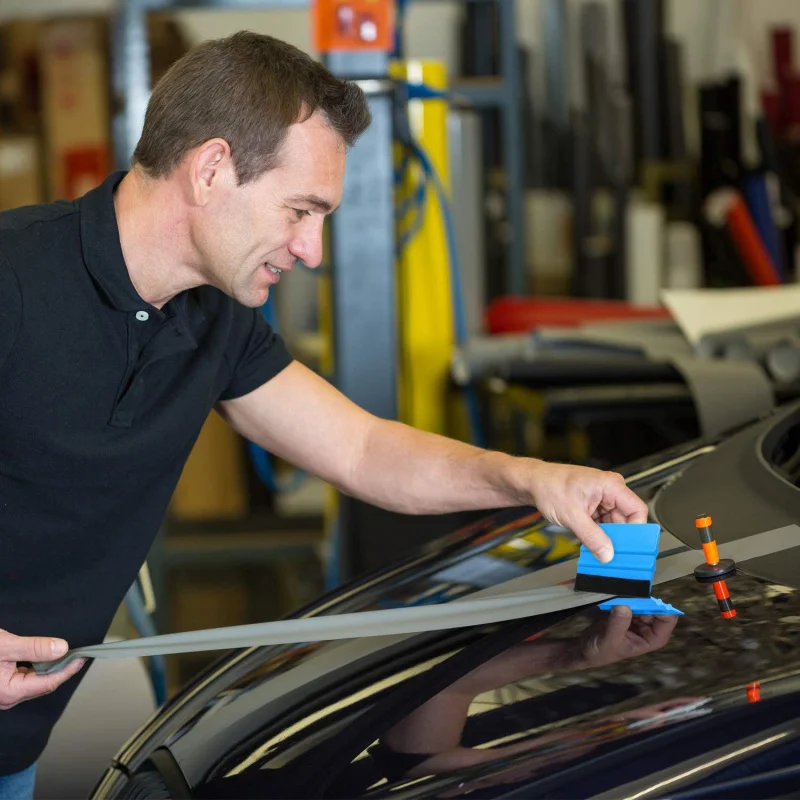 Car Film Wrapping Tool Kit Window Tinting Tools Vinyl Wrap Felt Squeegee Wrap Stick Vinyl Cutter Utility Knife Plastic Scraper
