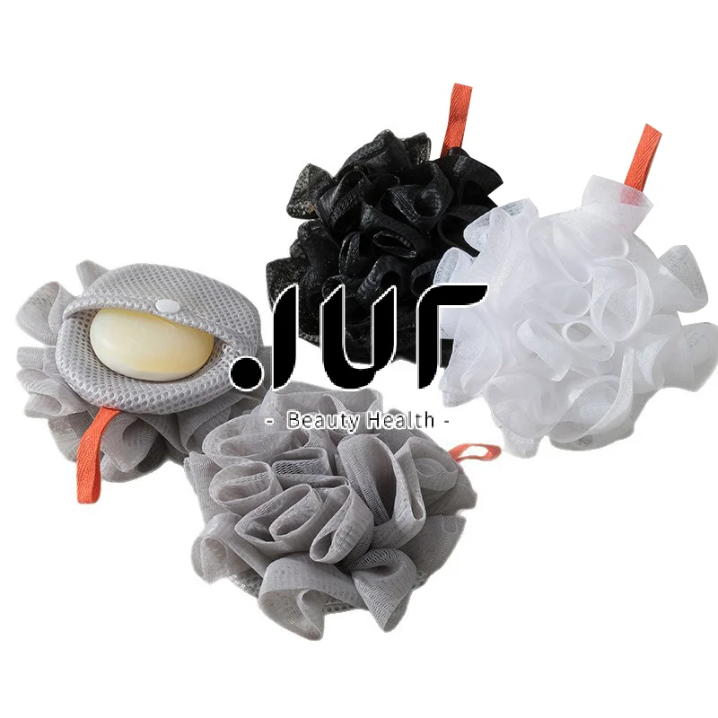 

1 шт., мягкая губка из люфы, шарик для ванны -2-в-1, дозатор мыла и скраб для тела, отшелушивающий шарик для душа для ванной комнаты для мужчин и женщин