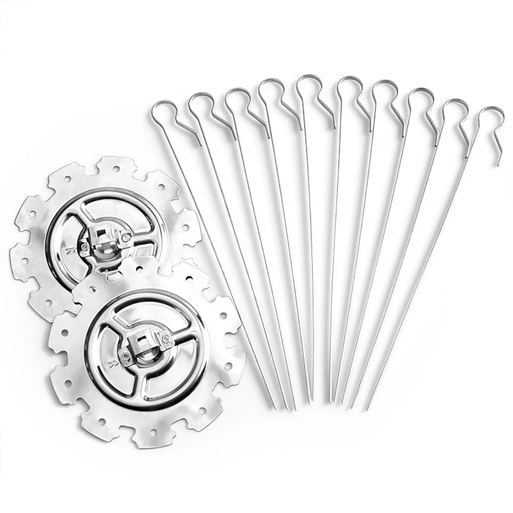 Durable 25cm BBQ Roaster Stainless Steel Silver 360 Rotisserie Rotisserie Skewers Outdoor Grilling
