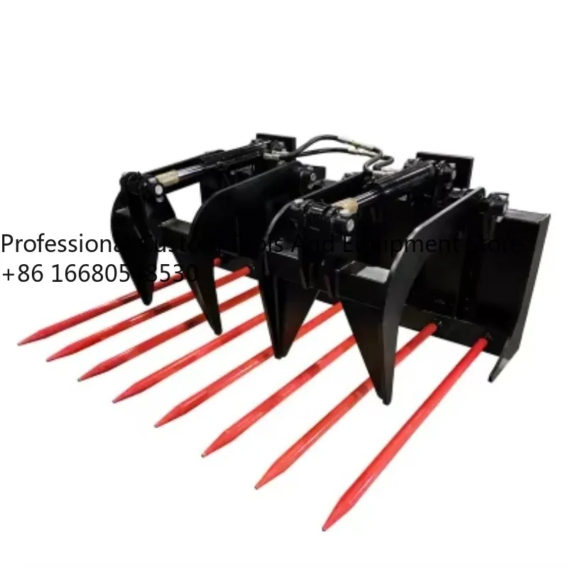 

4LKHeavy Hydraulic Skid Steer Silage Grapple Rack for Hay, Silage, and Farm Loader Applications