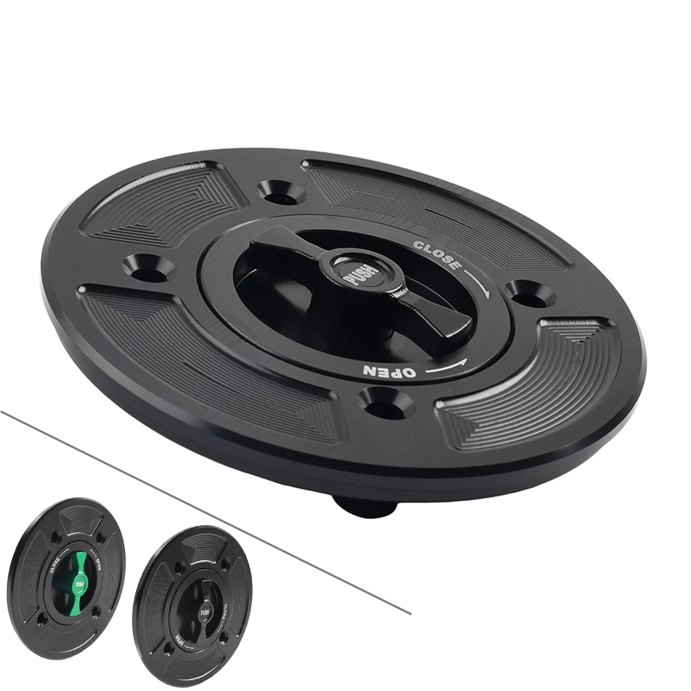 Motorcycle 4-Holes Fuel Gas Tank Cap Keyless for Kawasaki EX650 Ninja 500 KLX230 Z650 Z900 Versys-X 250 300 ZX6R ZX636 ZX10R