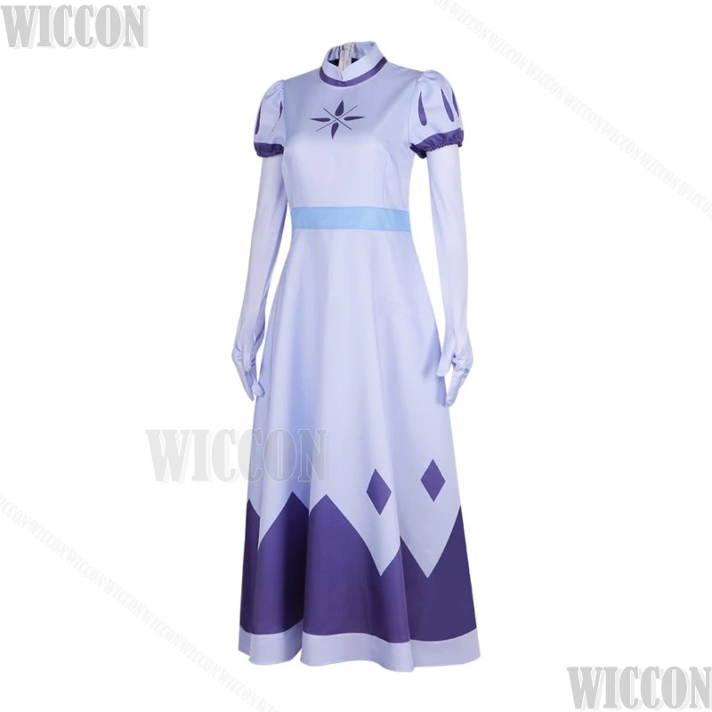 إميلي أنجل هاسبين أنيمي فندق تأثيري حلي فستان أرجواني قفازات أبيض أرجواني شعر مستعار لطيف فتاة امرأة هالوين نافيداد كوميك كون